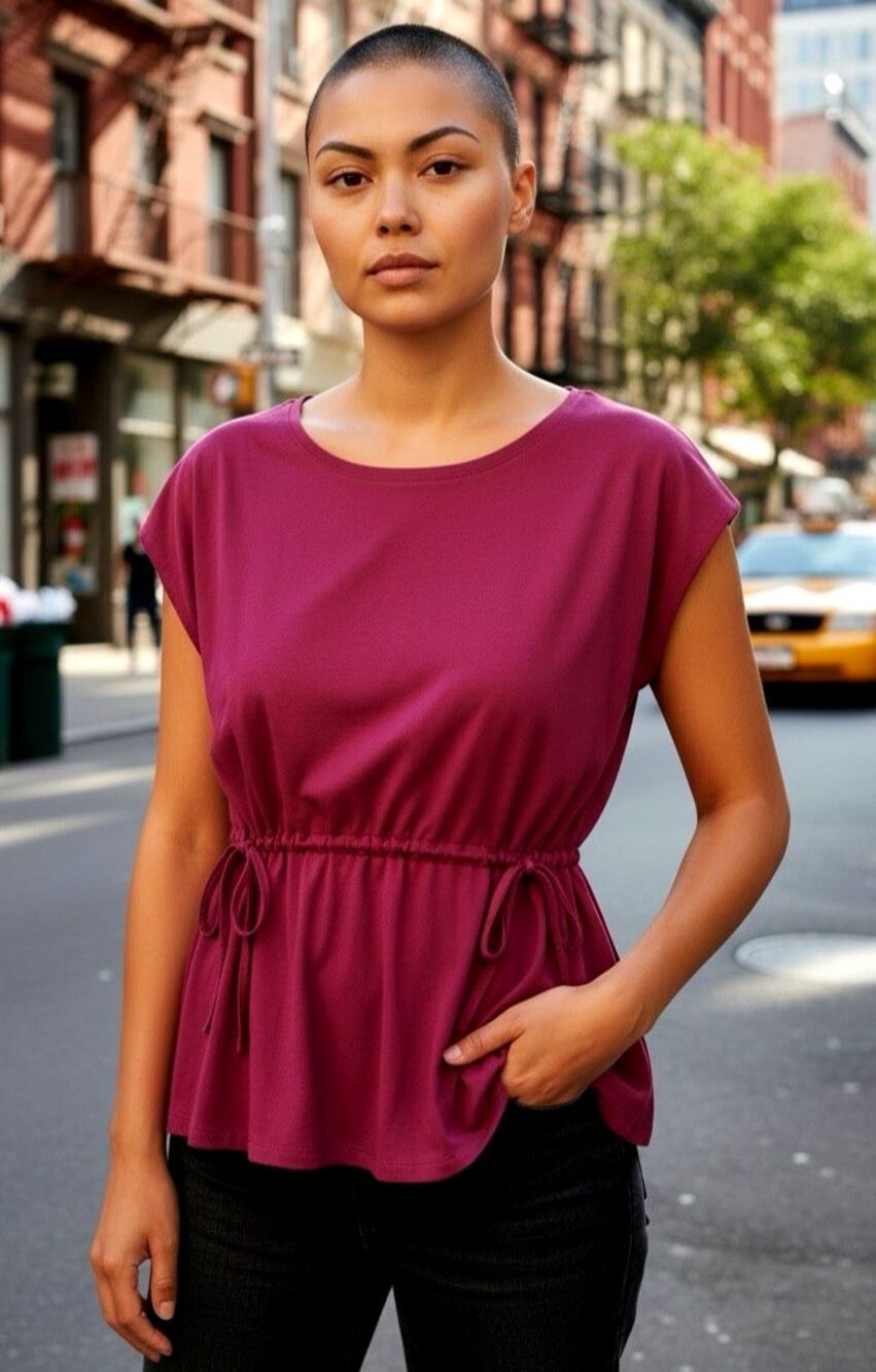 Eileen Fisher NWOT womens pull tie waist blouse sz S/P luxury designer Y2K